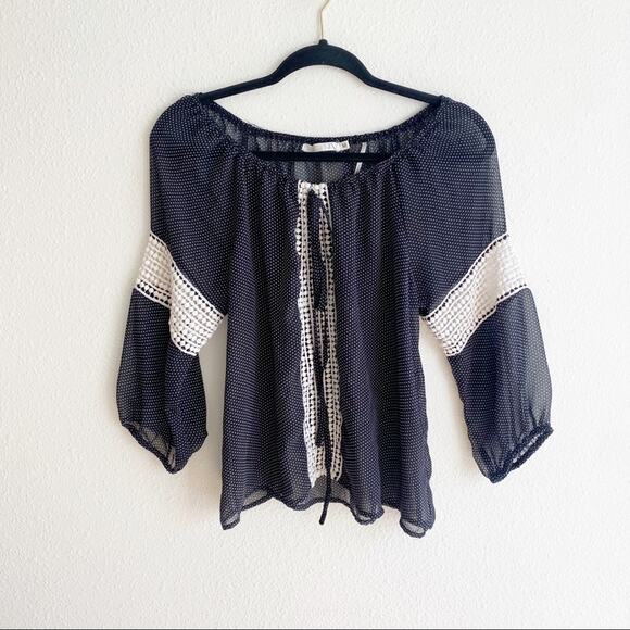 Have Sheer Polka Dot Peasant Blouse - Picture 1 of 4